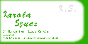 karola szucs business card