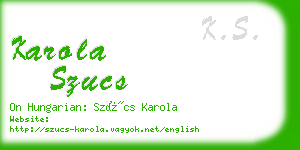 karola szucs business card